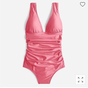 J. Crew Long-torso ruched V-neck one-piece